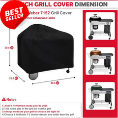 22″ Grill Cover for Weber Performer Premium & Deluxe Charcoal, 600D Heavy Duty