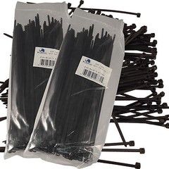 NEW BLACK 200 PCS. 8 INCH ZIP TIES NYLON 40 LBS UV WEATHER RESISTANT WIRE CABLE