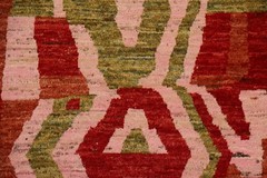 Abstract Moroccan Area Rug 5×8 Hand-knotted Wool Oriental Carpet for Any Room