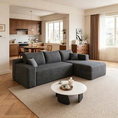 95″ Boneless Couch Right Chaise L Shape Sectional Cloud Sofa Set for Living Room