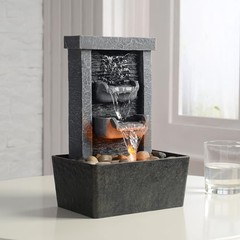 Home Décor 10.3 in Indoor Waterfall Fountain Relaxation High Contemporary