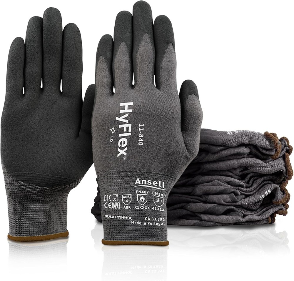 Ansell 11-840 Ergonomic Abras-Resistant Nylon Spandex Nitrile