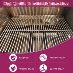 Full Size Stainless Steel Cooking Grates Replacement 19.75″ x 20.25″ – 3-in-1 Pa