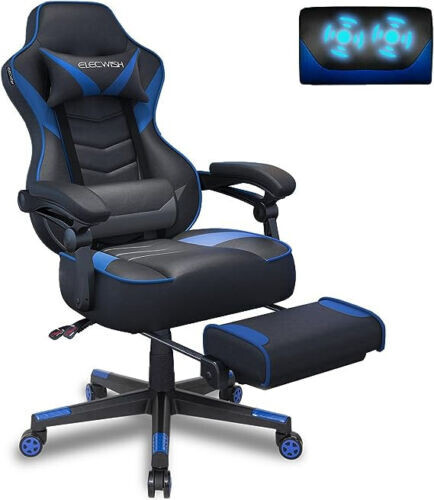 ELECWISH Gaming Chair Massage Swivel Office Chair Computer Seat with Footrest