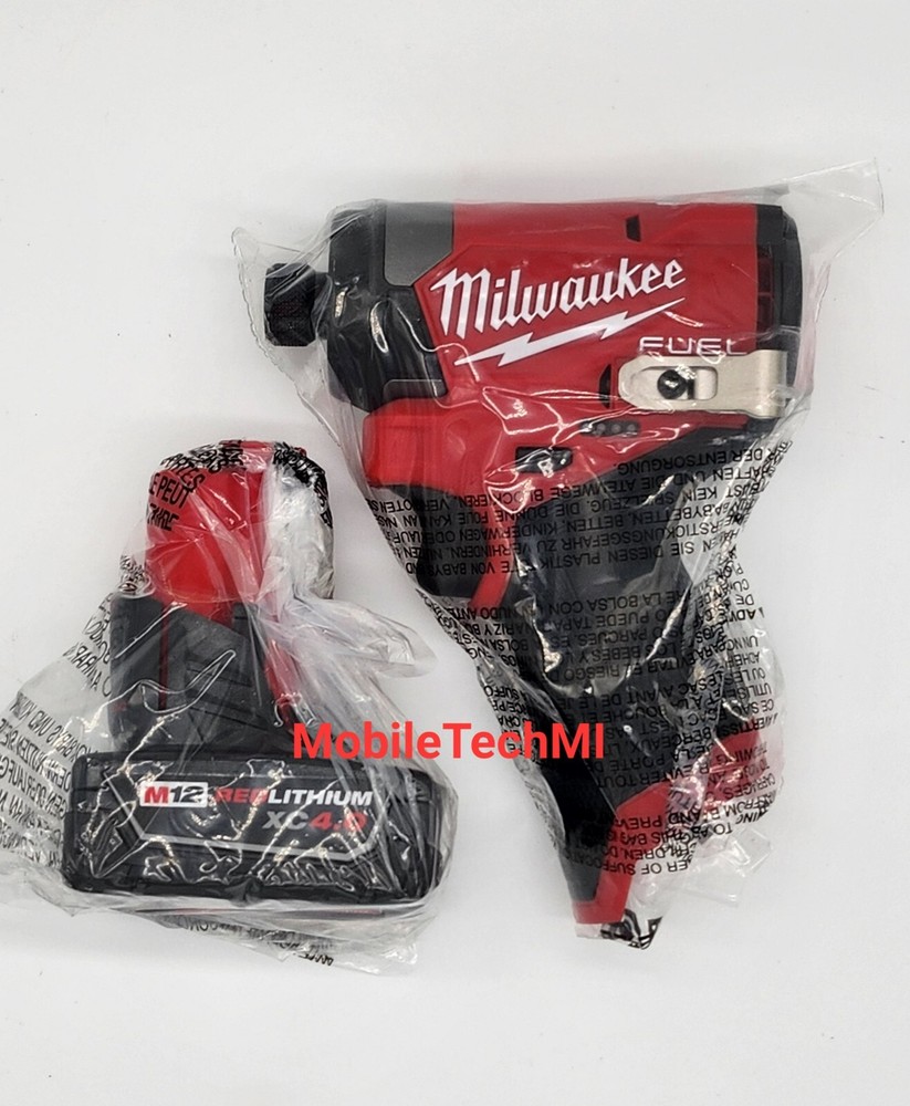 Milwaukee 3453-20 M12 FUEL 1/4″ Hex Impact Driver + XC4.0 4.0Ah Battery NEW GEN3
