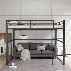 Full Metal Loft Bed w/Safety Rails+Ladder for Kids/Teens/Adults Space-Saver