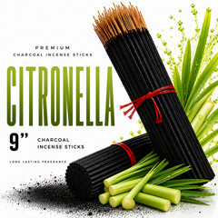Incense Sticks 9″ Bulk Citronella Charcoal Hand Dipped Long Lasting USA Made