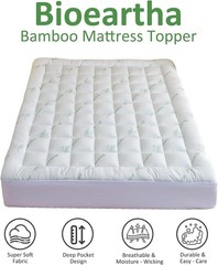Cooling Bamboo Mattress Topper for Back Pain Relief,8-20″Deep Pocket for Bedroom