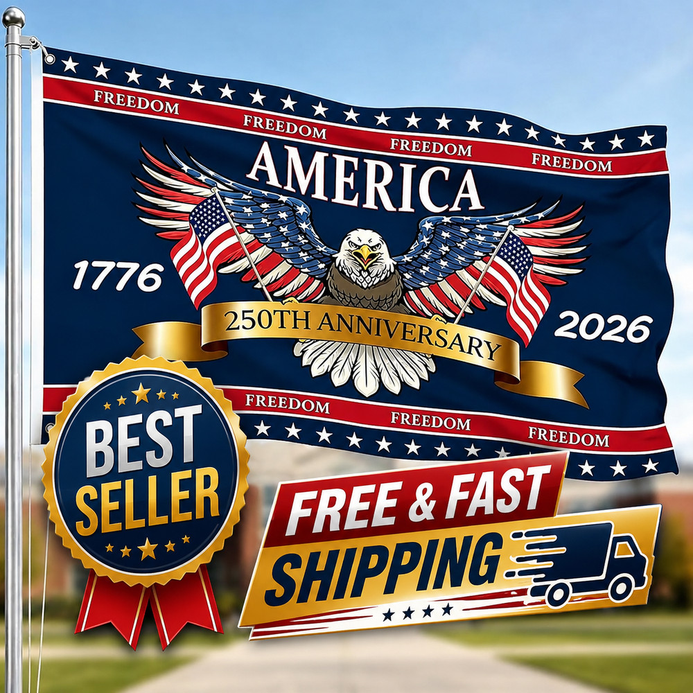 3 Ply 250 Years America Flag – Double Sided Patriotic Eagle 3 X 5 Ft Anniversary