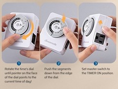 DEWENWILS Indoor Outlet Timer 2 Pack, 24Hr Programmable, 1875W,Grow Light & Lamp
