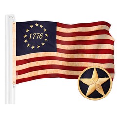 American USA Tea-Stained Flag & 1776 Tea-Stained Flag 3×5 Ft Both Emb 420D Poly