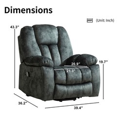 EBELLO Large Power Lift Recliner Chair with Massage, Heat, and USB for Elderly