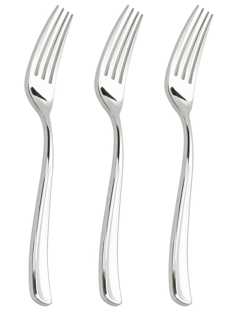 WDF 300PCS Silver Plastic Forks Heavy Duty Plastic Forks Disposable Sturdy&…