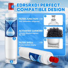 4396508, 4396510, 4396508p, 4396547 Refrigerator Water Filter, 4 Packs