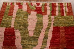 Abstract Moroccan Area Rug 5×8 Hand-knotted Wool Oriental Carpet for Any Room