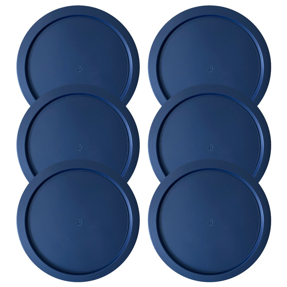 Replacement Lid for Pyrex 1-CUP Storage Cover 4″ Bowl 7202-PC Blue (6-Pack)