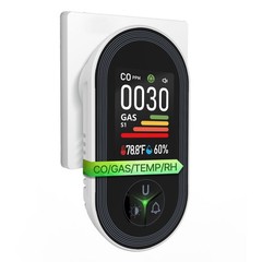 MOES Plug-In Carbon Monoxide & Natural Gas Detector Dual Alarm with Temp Monitor