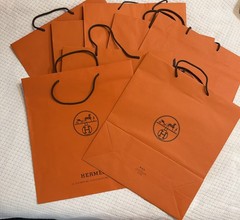 Authentic Large Hermes Shopping Bags (8 qty) 16.5” W x 18.5H ” x 6.75”D
