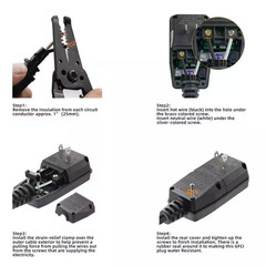 4.67 In. 15 Amp Manual Reset 2 Prong Portable GFCI Replacement Right Angle Plug
