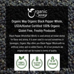 Organic Way Whole Black Pepper – Grinder Refill | Kosher & USDA Certified