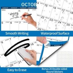 2025-2026 Wall Calendar 24″ x 36″ Dry Erase Calendar for Wall from September …