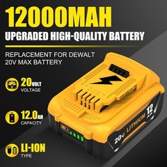 2Pack For DeWalt 20V 20 Volt Max XR 12.0AH Lithium Battery DCB206-2 / Charger