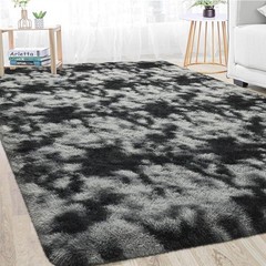 Modern Grey Tie-Dye Shag Area Rug (3×5) – Super Soft & Machine Washable