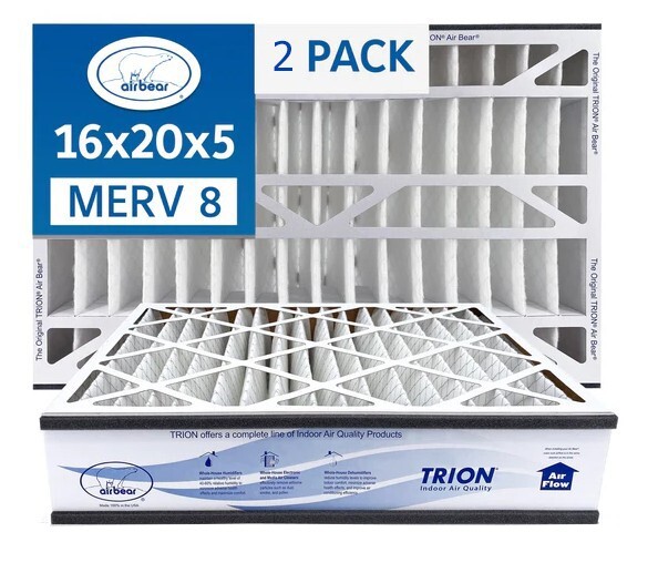 Trion Air Bear 255649-104 (2 Pack) – 16″ x 20″ x 5″ Pleated Air Filter, MERV 8