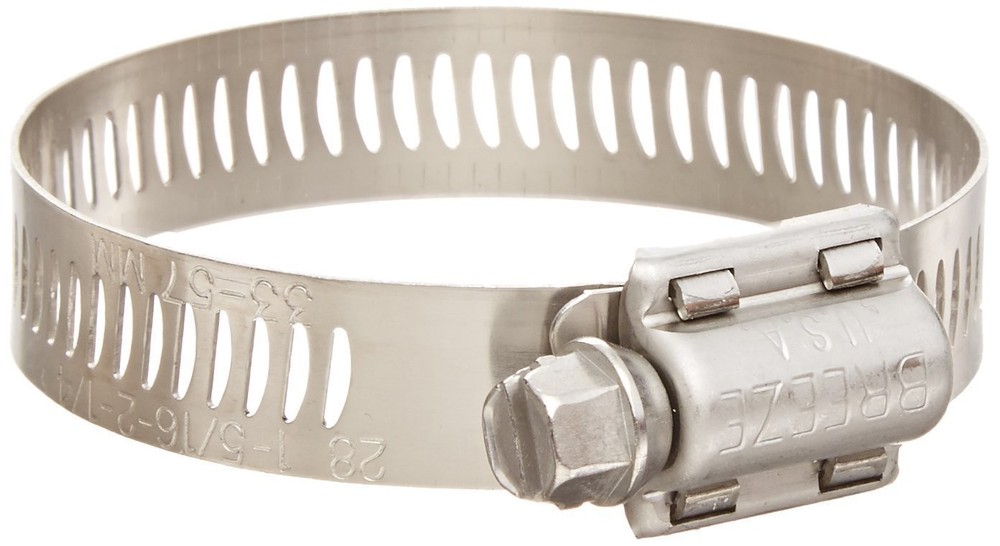 SS Hose Clamp Worm-Drive SAE Size 12 11/16in to 1-1/4in Dia 1/2in Wd – 10/Pk