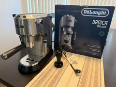 DeLonghi EC685M Dedica Deluxe Espresso Coffee Maker Machine Stainless Steel Used
