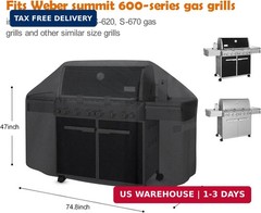 Grill Cover for Weber Summit 600 Series, Grill Cover 74.8 Inch Water-Resistant