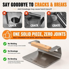 6.3″ Smash Burger Press, 304 Stainless Steel Hamburger Press, 2.3 lbs Heavy-D…