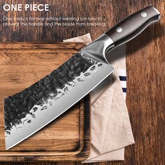 Cleaver Knife Hand Forged Kitchen Knife Hammered High Carbon Steel Chef’s Knife