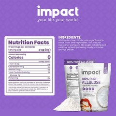 Impact – Pure Allulose Sweetener Sugar Substitute – Zero Calorie Blend, Low-Carb