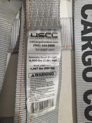 US Cargo Control 2″ x 16′ Gray E-Track Ratchet Strap, Spring E-Fittings 4400 LB