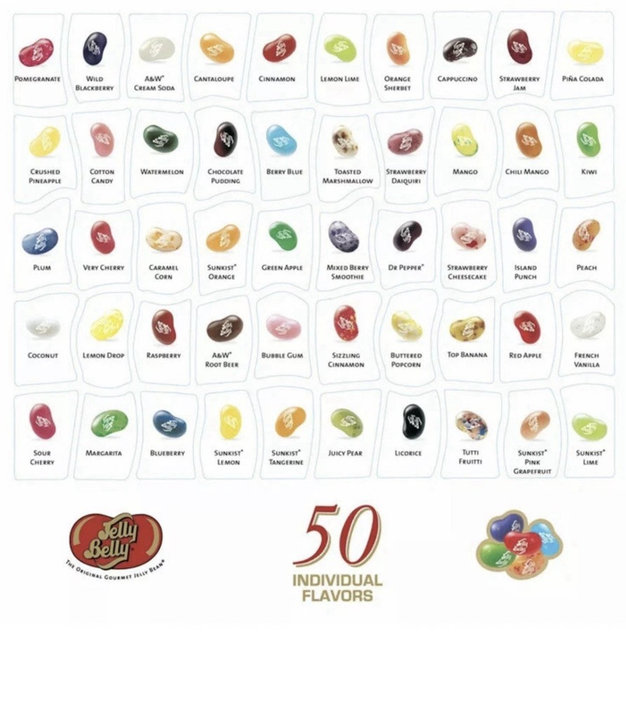 Jelly Belly Jelly Beans 50 Flavors Original 3 Lb Bag Gourmet Real Fruit Juice