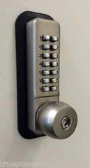 All Weather Mechanical Keyless Deadbolt Door Lock – Satin Nickel