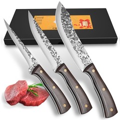3 Pcs Boning Knives Set Butcher Knife Slaughter Knife High Carbon Steel Cleaver