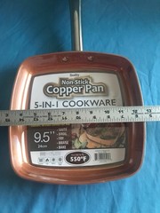 New Non-Stick 9.5” Square Copper Frying Pan ~ Ceramic Infused ~ Oven Safe