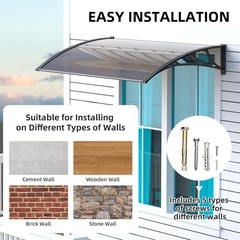 32″x48″ Awning for Door Window Outdoor polycarbonate Canopy Rain and Sun Protect