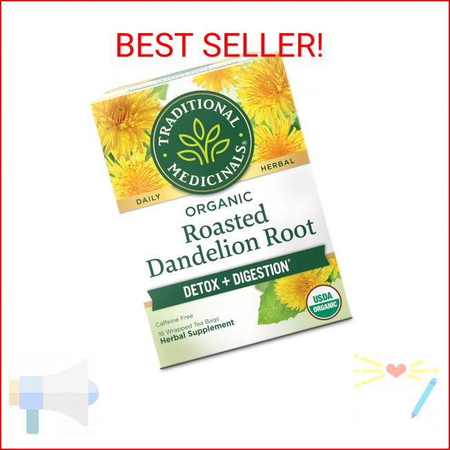 Traditional Medicinals Organic, Roasted, Dandelion Root Tea – Supports Normal De