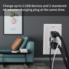 5PK Smart Technology 4.2A USB Port Tamper Resistant 15AMP Outlet Indicator Green
