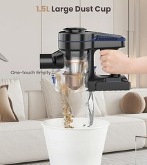 Cordless Stick Vacuum Cleaner 26Kpa, 45Min Runtime, Anti-Tangle, 1.5L Dust Cup