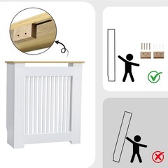 Modern Radiator Cover with Table Top, White Radiator Cabinet, Enclosure for Home