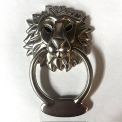 Lion Ring Door Knocker by Michael Healy – Nickel Silver Finish (Premium Size )