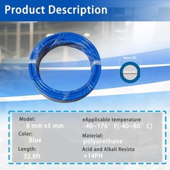 Blue 8mm OD 5mm ID Polyurethane PU Air Hose Pipe Tube 10 Meter 32.8ft