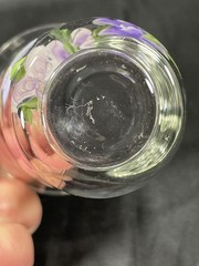 Set Of 3 Hand Painted Glasses African Violets Hand Wash Only 3 Inches Tall