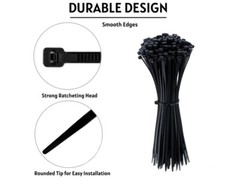 100 BLACK CABLE ZIP TIES Heavy Duty UV Resistant UL 4″ 6″ 8″ 12″ 15″ 18″ 24″ 36″