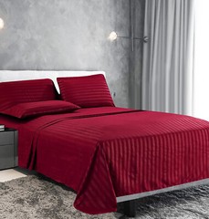 Fine 400 Thread Count 100% Cotton Sateen Bed Sheet Dobby Stripe