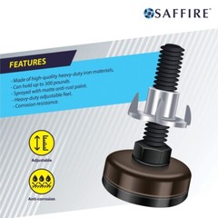 Adjustable Feet Levelers for Furniture, 3/8-16 Thread – Dark Brown (4 Pack)